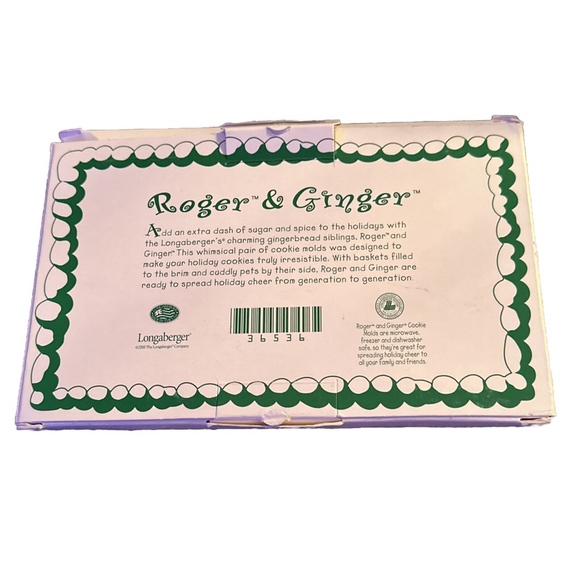 Longaberger 2000 Roger and Ginger Cookie Molds #36536 Holiday New in‎ Box - Picture 6 of 6